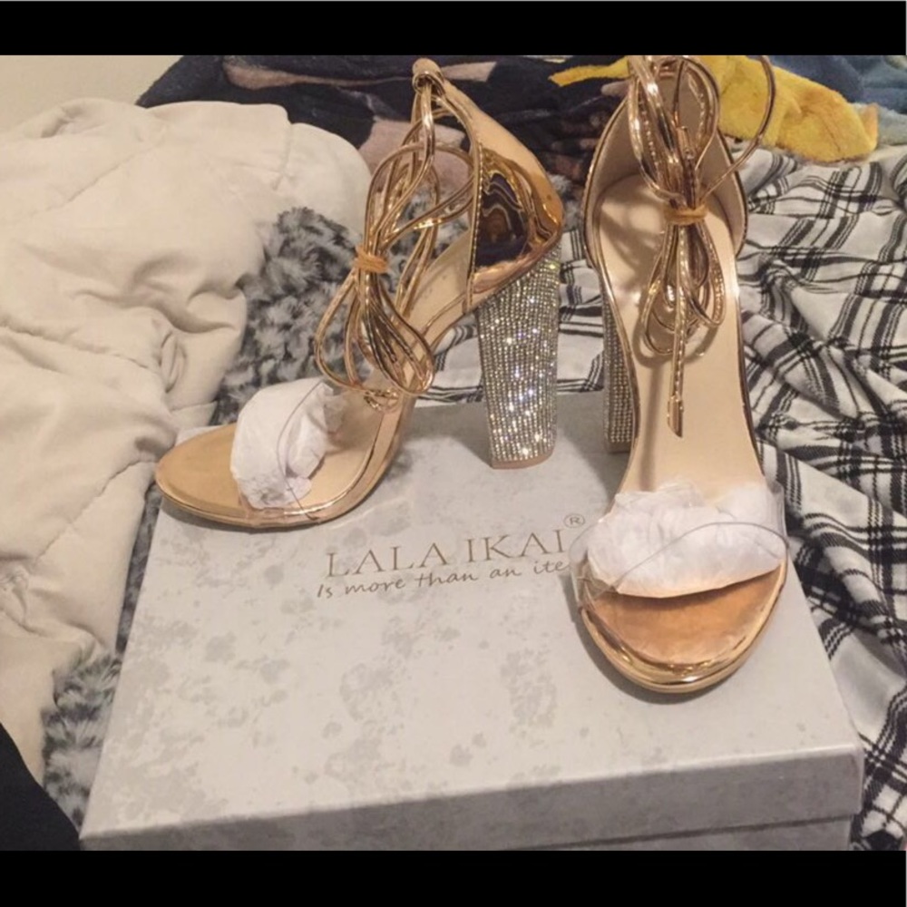 Lala ikia party pump heels rose gold